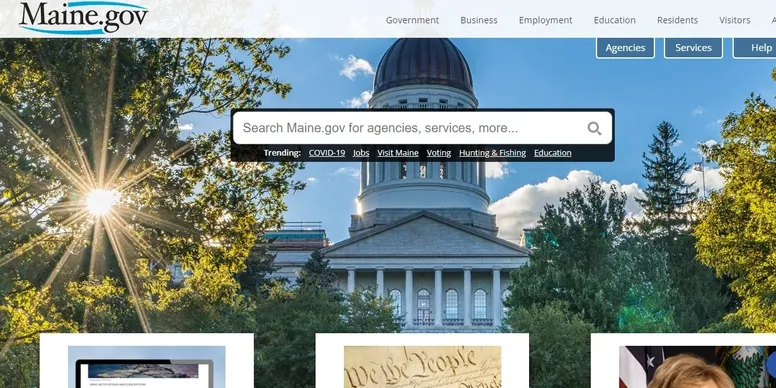Online portal for Maine government services