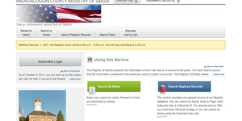 Online search for property records